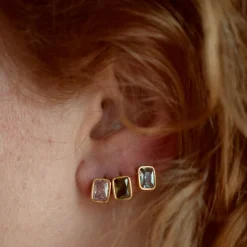 Femme Harpie Boucles D'oreilles-- Puce d'oreille Zircon - Rose