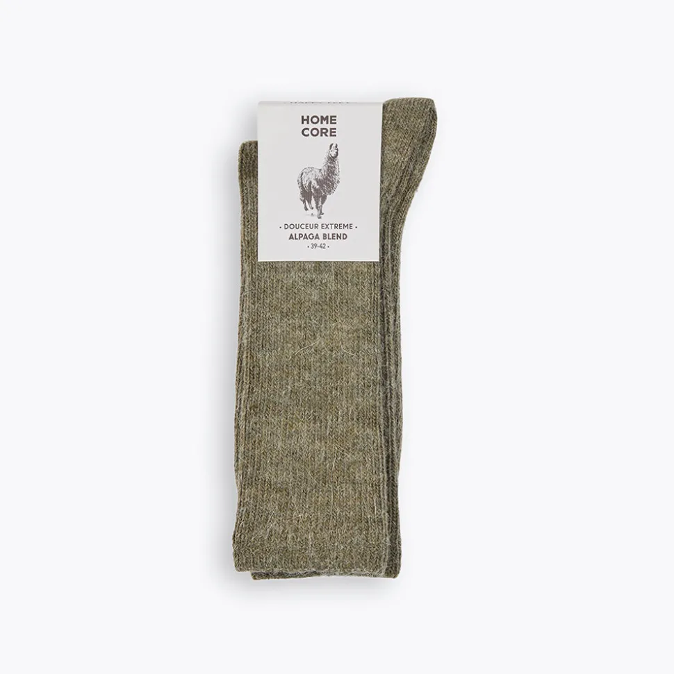 Femme Homecore Chaussettes|Chaussettes-- Chaussettes Alpaga - Olive