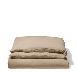 2100 GAZEX Housses De Couette-Housse de couette en gaze de coton - Beige Quai de Seine