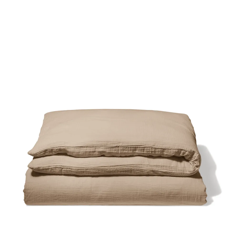 2100 GAZEX Housses De Couette-Housse de couette en gaze de coton - Beige Quai de Seine