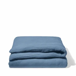 2100 GAZEX Housses De Couette-Housse de couette en gaze de coton - Bleu Zinc
