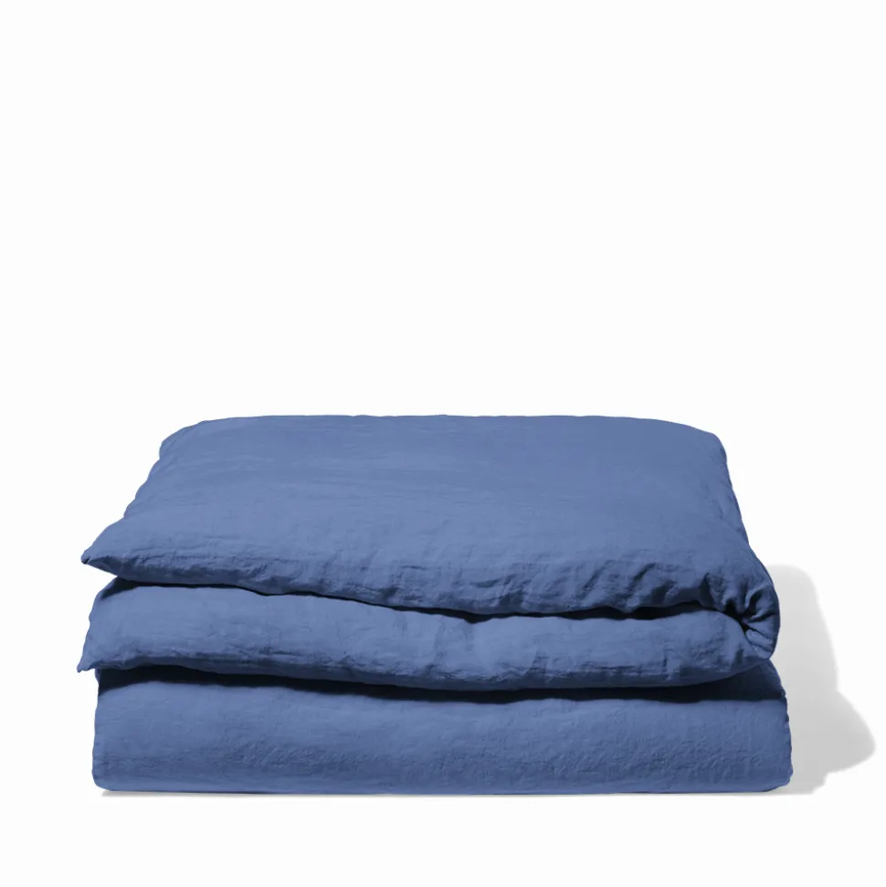 200 LINTEX Housses De Couette-Housse de couette en lin lavé - Bleu Paros