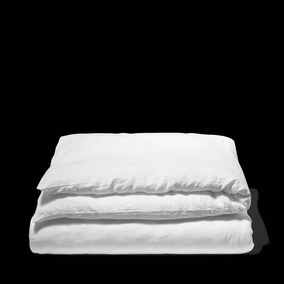 200 LINTEX Maison De Campagne|Housses De Couette-Housse de couette en lin lavé - Blanc Optique