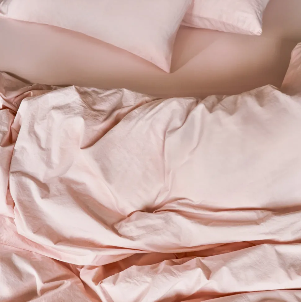 1700 COTEX Housses De Couette-Housse de couette en percale de coton - Rose des Sables