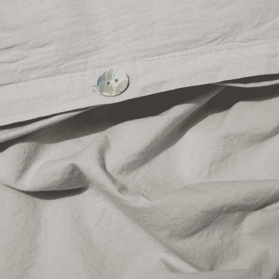 1700 COTEX Housses De Couette-Housse de couette en percale de coton - Gris Pavot