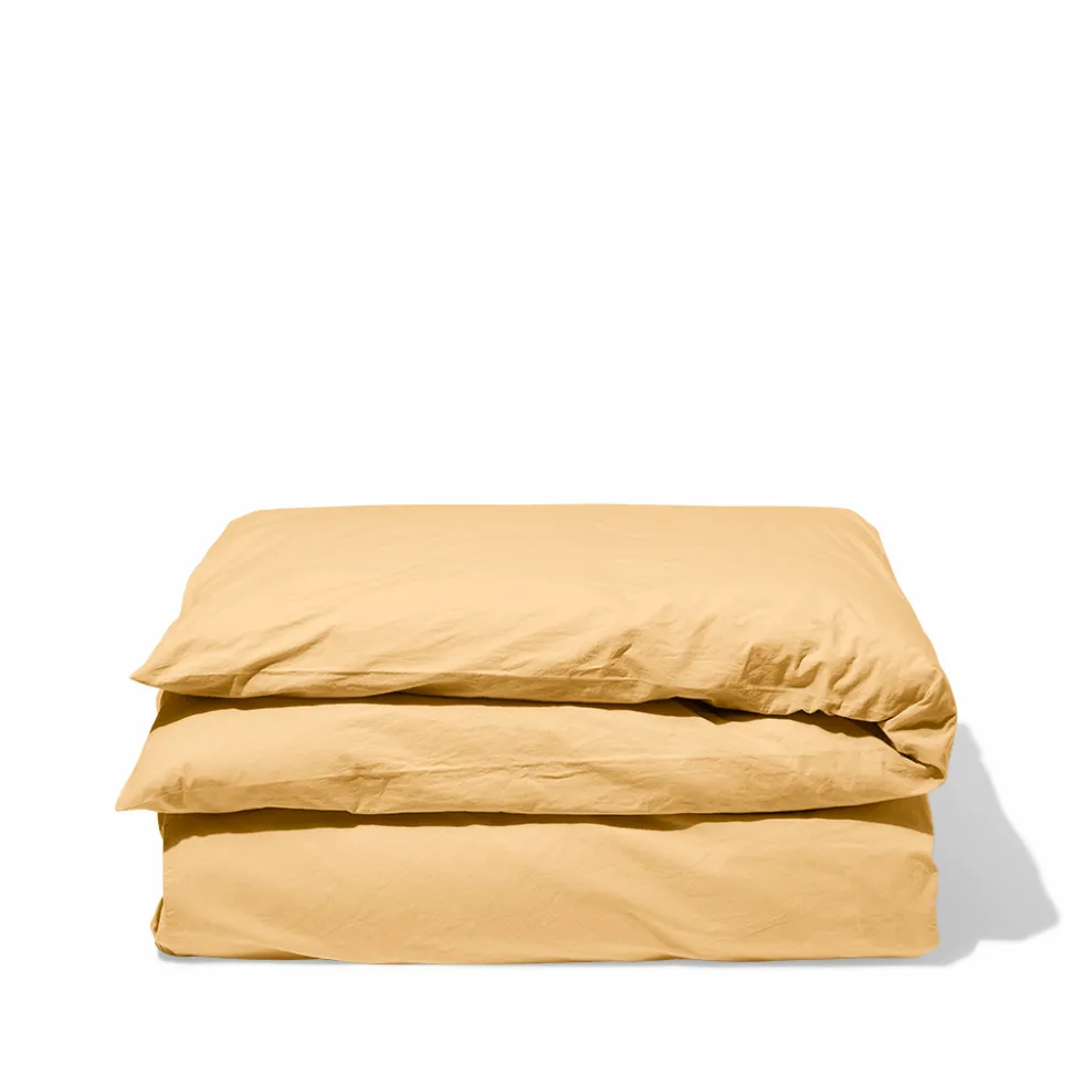 1700 COTEX Housses De Couette-Housse de couette en percale de coton - Jaune Orge