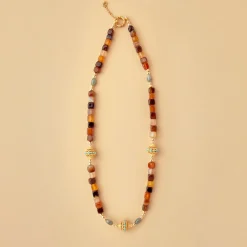 Femme JUHU Colliers-- Collier Ness - Marron