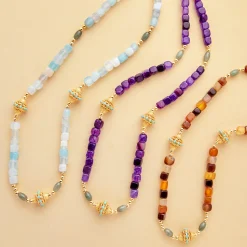 Femme JUHU Colliers-- Collier Ness - Marron