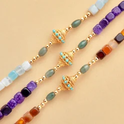 Femme JUHU Colliers-- Collier Ness - Marron