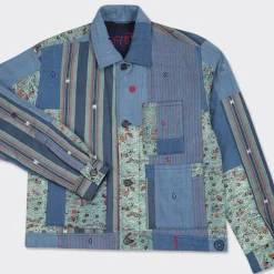 Homme KARDO Vestes-- Veste Chemise Bodhi - Bleu Patchwork