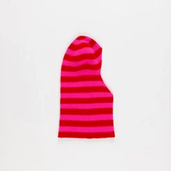 Femme LA FETICHE Bonnets-- Cagoule Rayée - Rouge & Rose