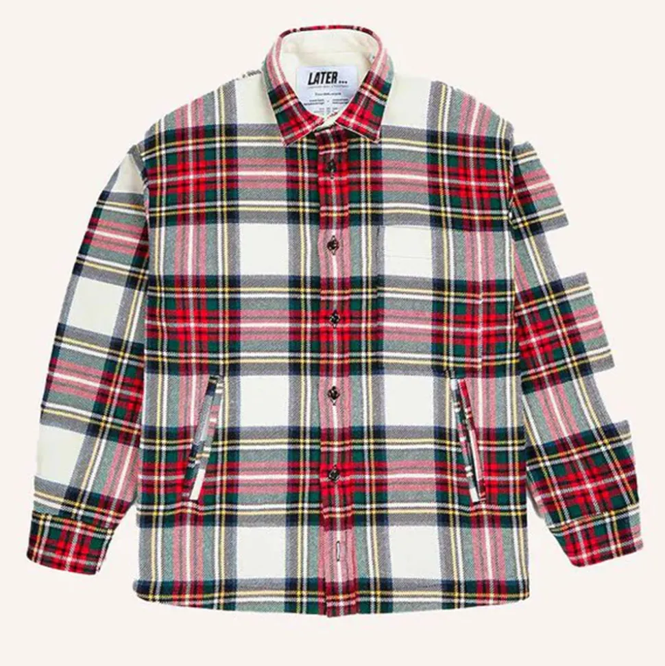 Homme Later Vestes-- Veste Boule Ecossais - Rouge