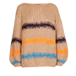 Femme Les Tricots D'o Mailles-Les Tricots D'o - Pull Rayé - Camel