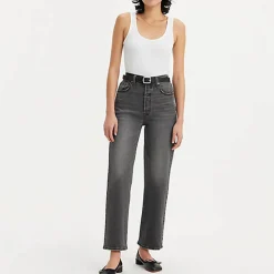 Femme LEVIS Jeans-Levi's - Jeans Droit Ribcage Ankle - Gris