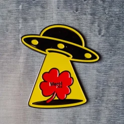 2213 HEYANG Les Accessoires Merci|L'esprit Merci-Magnet en métal Merci UFO - Tréfle