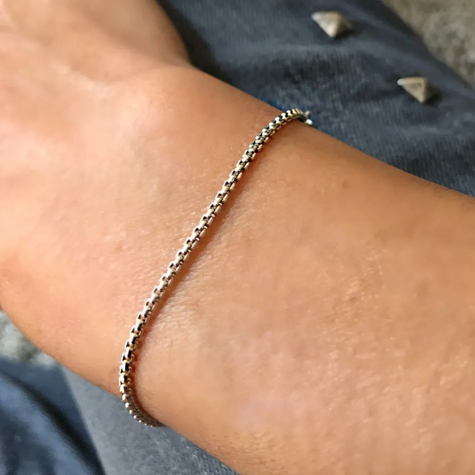 Femme MARA SCALISE Bracelets-- Bracelet Thin Box Chain - Silver