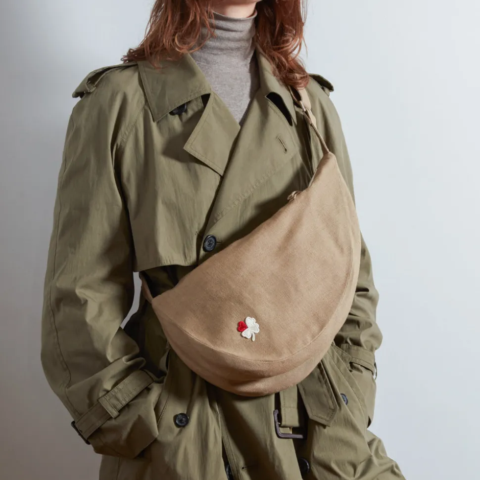 Femme 200 LINTEX Sac Banane-Merci - Banane Trèfle en lin - Sable