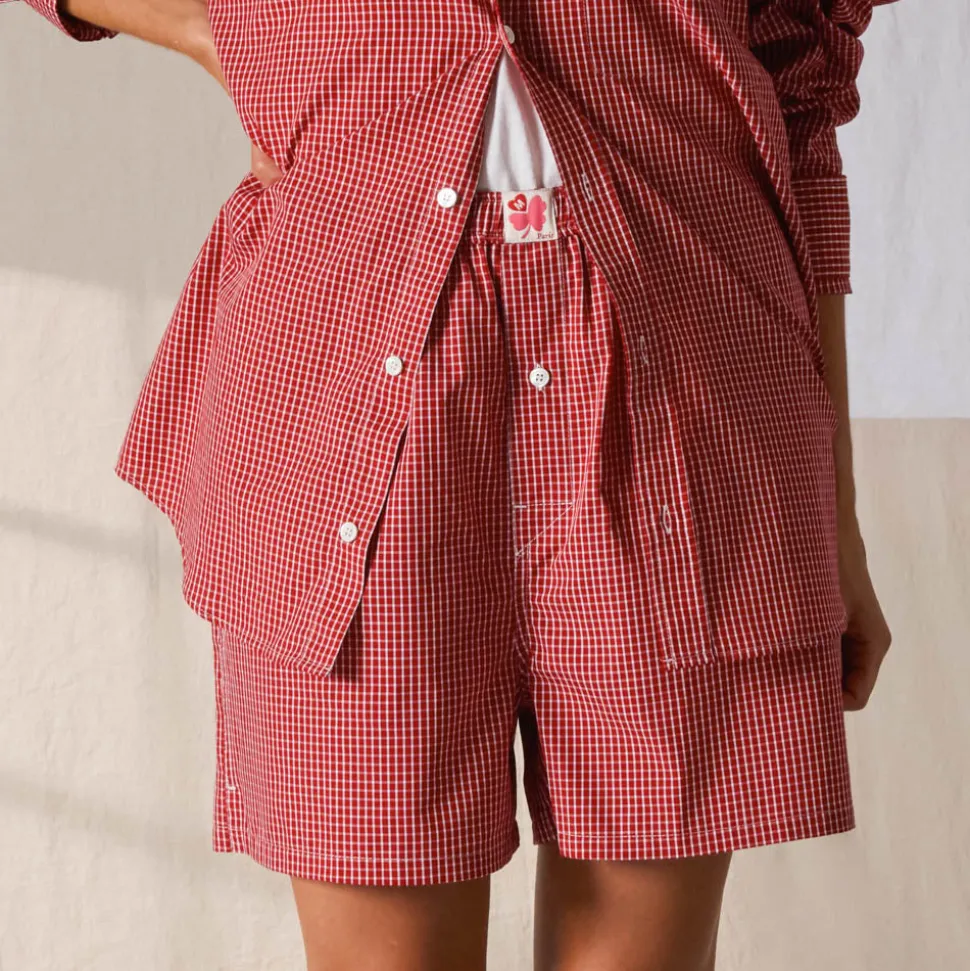 Femme G01 Shorts|Shorts-Merci - Boxer Jude - Carreaux Rouge