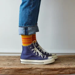 Femme F01 Chaussettes|Chaussettes-Merci - Chaussettes à rayures -