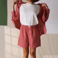 Femme G01 Chemises|Chemises-Merci - Chemise Basile - Carreaux Rouge