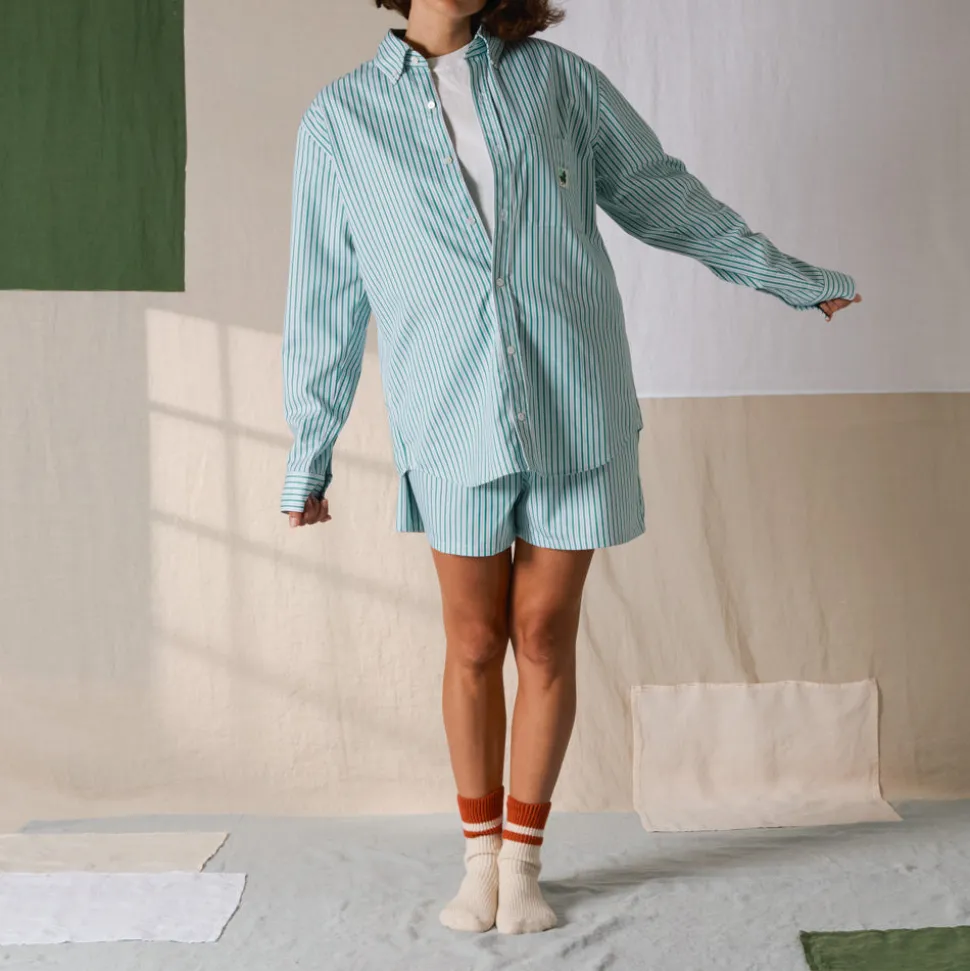 Femme G01 Chemises|Chemises-Merci - Chemise Basile - Rayures Vert