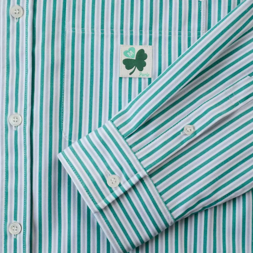 Femme G01 Chemises|Chemises-Merci - Chemise Basile - Rayures Vert