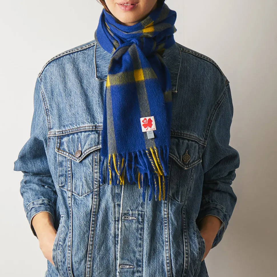 Femme JE01 Maison De Campagne|Foulards & Echarpes-Merci - Echarpe en cachemire Harry - Carreaux Jaune