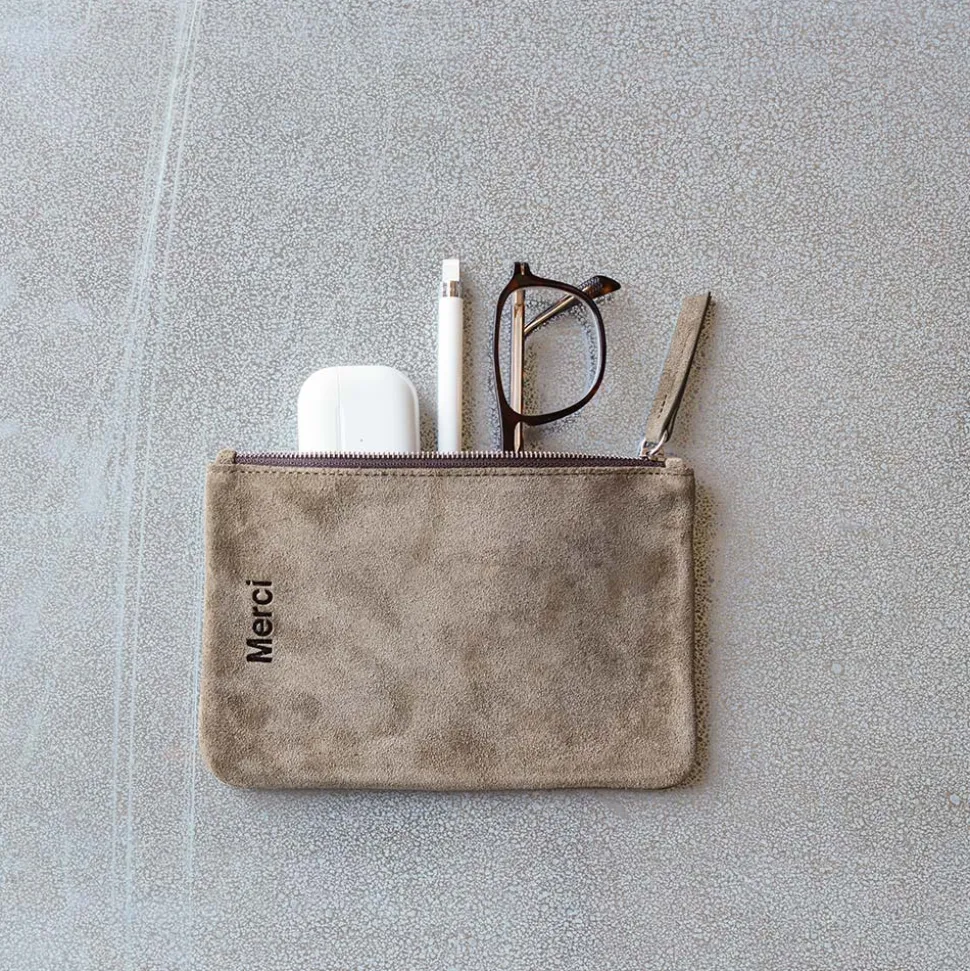 Femme MERCI Trousses De Toilette|Pochettes-- Pochette en daim - Truffle