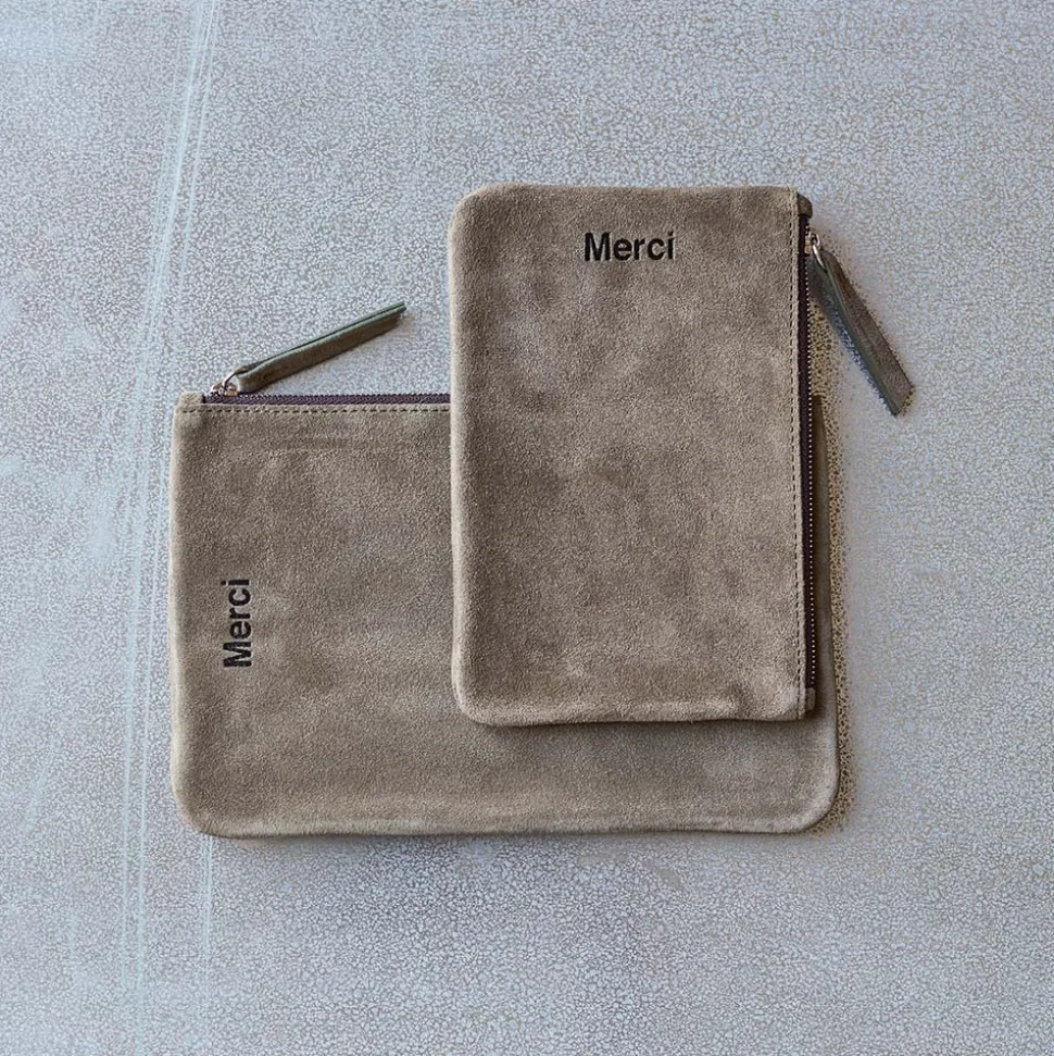 Femme MERCI Trousses De Toilette|Pochettes-- Pochette en daim - Truffle