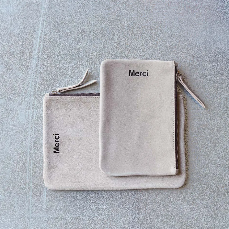 Femme MERCI Trousses De Toilette|Pochettes-- Pochette en daim - Earth