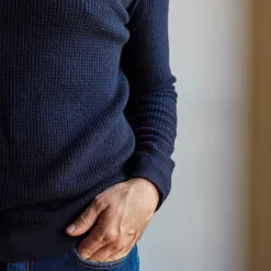 Homme MERCI Mailles-- Pull en laine - Marine