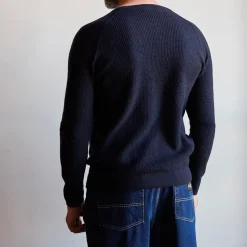 Homme MERCI Mailles-- Pull en laine - Marine