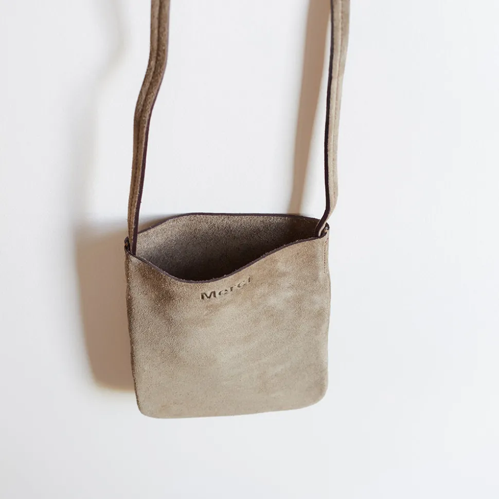 Femme MERCI Sacs À Main-- Sac en daim - Truffle