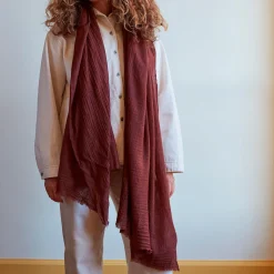Femme MERCI Foulards & Echarpes-- Étole en laine - Lie de Vin