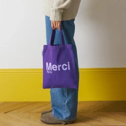 Femme V01 Tote Bags Merci-Merci - Tote Bag en coton - Violet & Lila