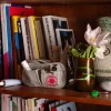 2105 VJ SOURCING Trousses|Écriture-Merci - Trousse en canvas Weekender - Rayures Bleu