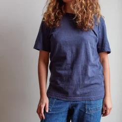 Femme MERCI T-shirts-- T-shirt uni en coton - Marine