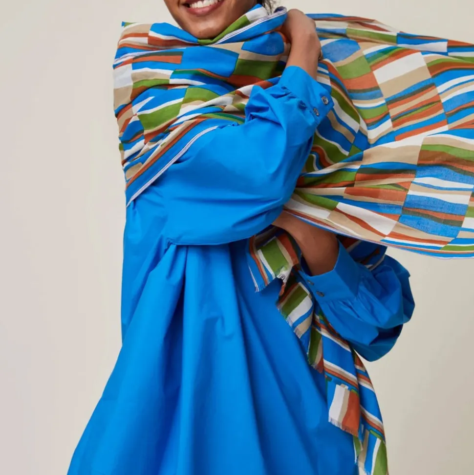 Femme MOISMONT Foulards & Echarpes-- Echarpe N°720 - Blue Worker