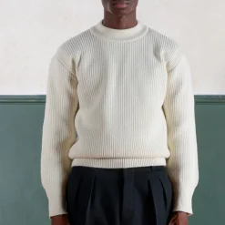 Homme Museum Garments Mailles-- Pull Deck - Écru