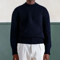Homme Museum Garments Mailles-- Pull Deck - Marine