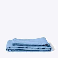 200 LINTEX Nappes-Nappe en lin lavé - Bleu Tyrrhénien