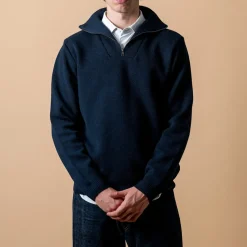 Homme NITTO KNITWEAR L'esprit Merci|Mailles-- Pull Youri Camionneur - Marine