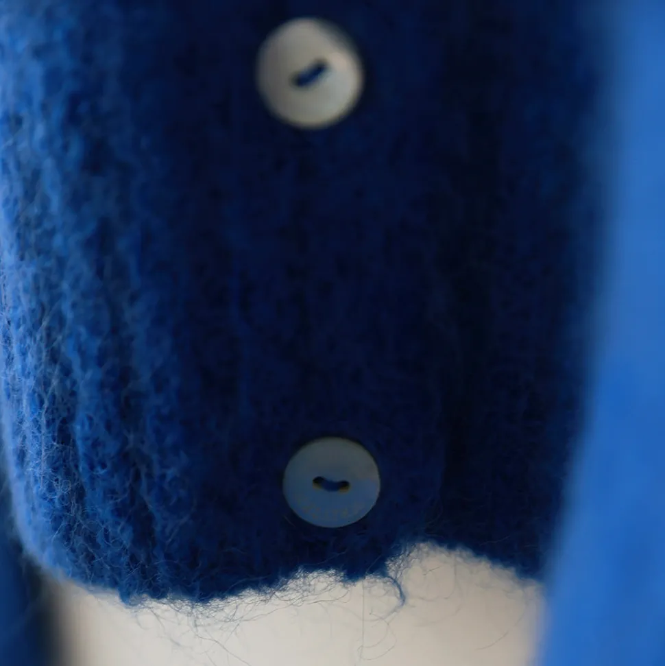 Femme Nothing Written Mailles-- Cardigan Alpaga - Bleu