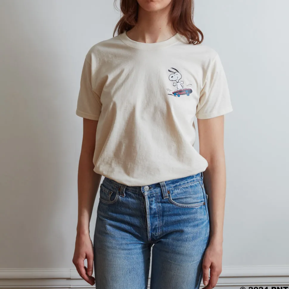 Femme M05 Peanuts X Merci|T-shirts-Peanuts x Merci - T-Shirt Skate - Ecru