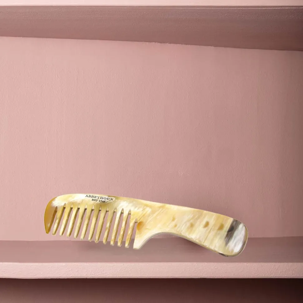 1338 ABBEYHORN Accessoires De Beauté|Soins Des Cheveux-Peigne en corne avec manche