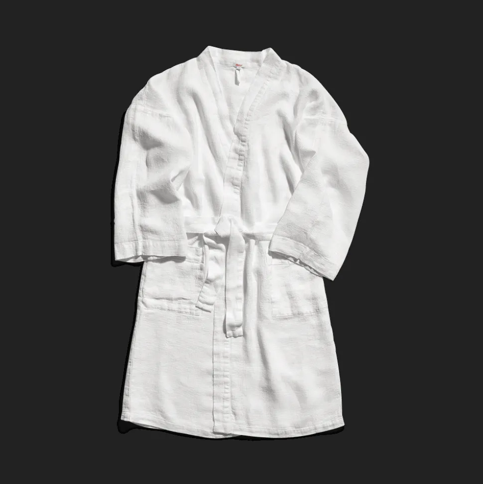 200 LINTEX Maison De Campagne|Peignoirs-Peignoir en lin - Nid d'abeille - Blanc Optique
