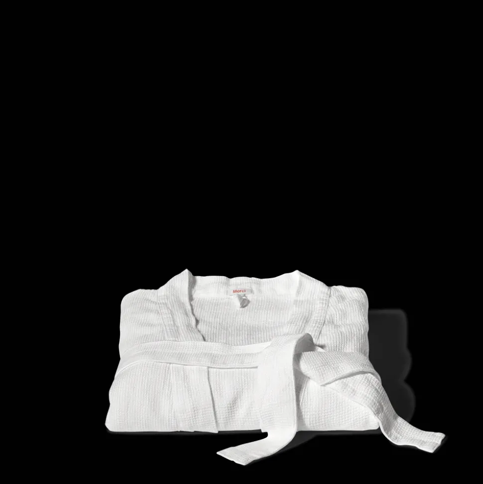 200 LINTEX Maison De Campagne|Peignoirs-Peignoir en lin - Nid d'abeille - Blanc Optique