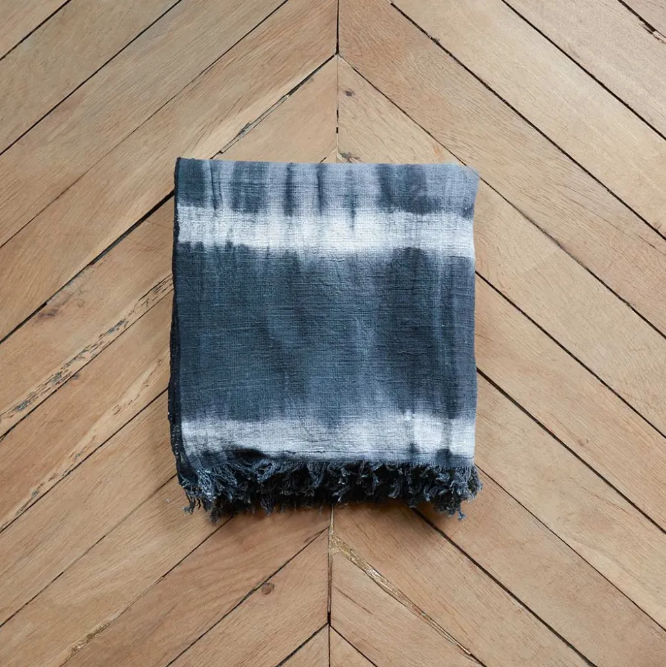 2959 BED AND PHILOSOPHY Plaids & Couvertures-Plaid à franges en lin Jack