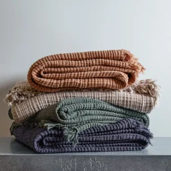 2100 GAZEX Plaids & Couvertures|Accessoirisez Votre Intérieur-Plaid en gaze de coton - Vert Luxembourg