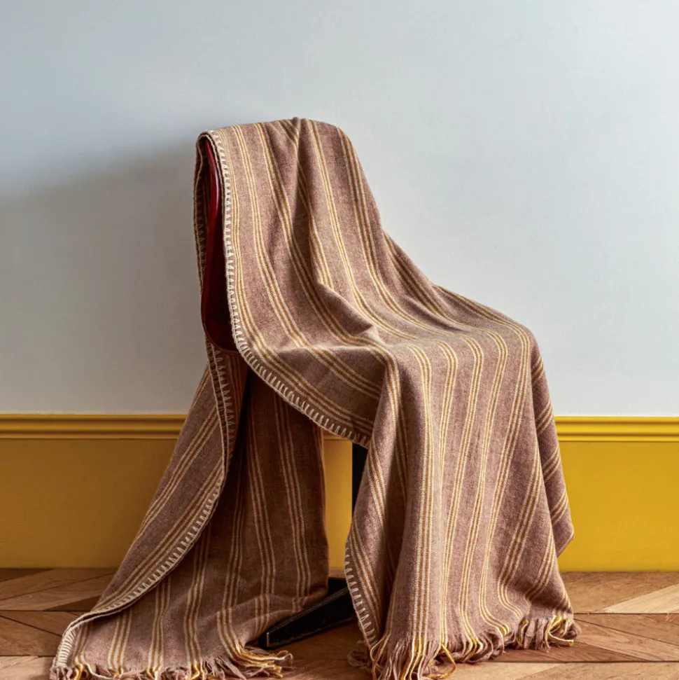 2959 BED AND PHILOSOPHY Plaids & Couvertures-Plaid en laine Castor - Chamois